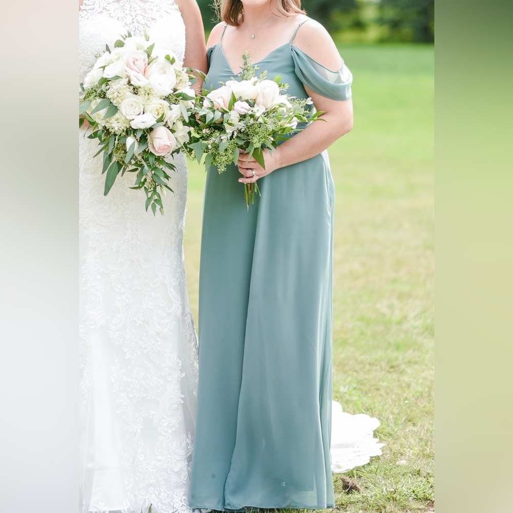 Altered for you!🔥Birdy Grey Devin Bridesmaid Dress in Sea Glass - Chiffon